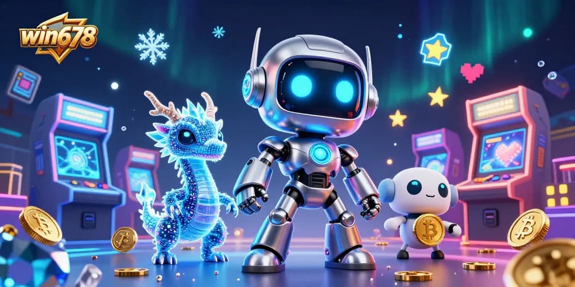 Experience the thrill of winning at win678 with an engaging 3D casino scene full of vibrant game elements.