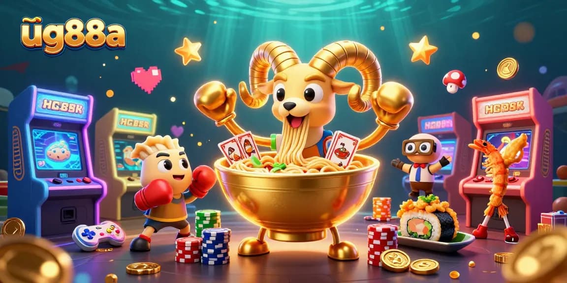 Experience the excitement of gambling with ug88a in a dynamic casino-themed illustration.