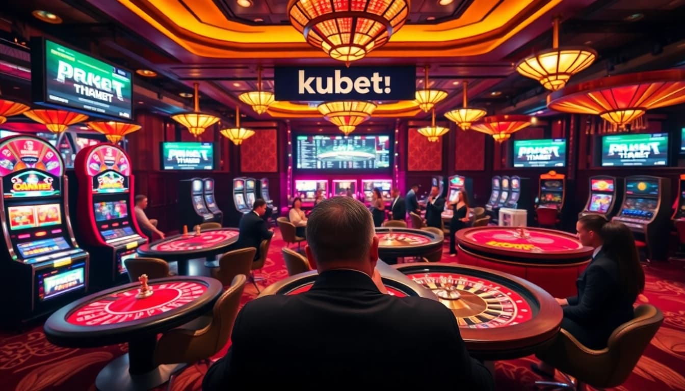 Experience the excitement of kubet thabet at a luxurious casino with vibrant gaming elements