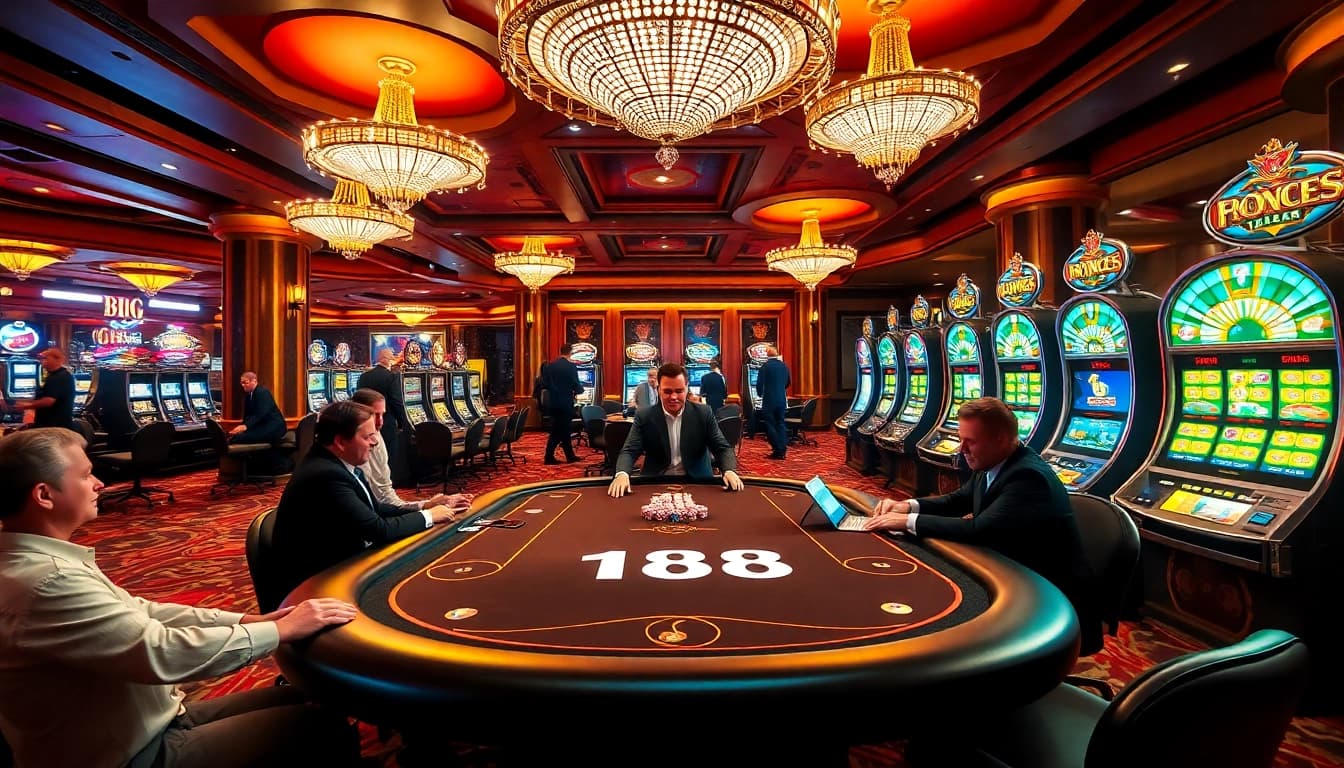 Experience the excitement of F168 casino gaming with vibrant tables and winning players.