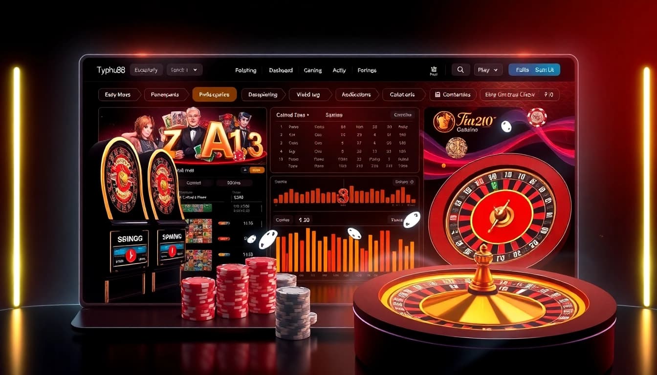 Typhu88 casino interface showcasing exciting games and vibrant elements for online gamblers.