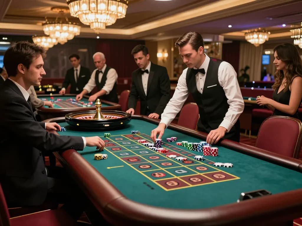 Players placing bets at a roulette table at stepballl casino, capturing the thrilling gaming experience.