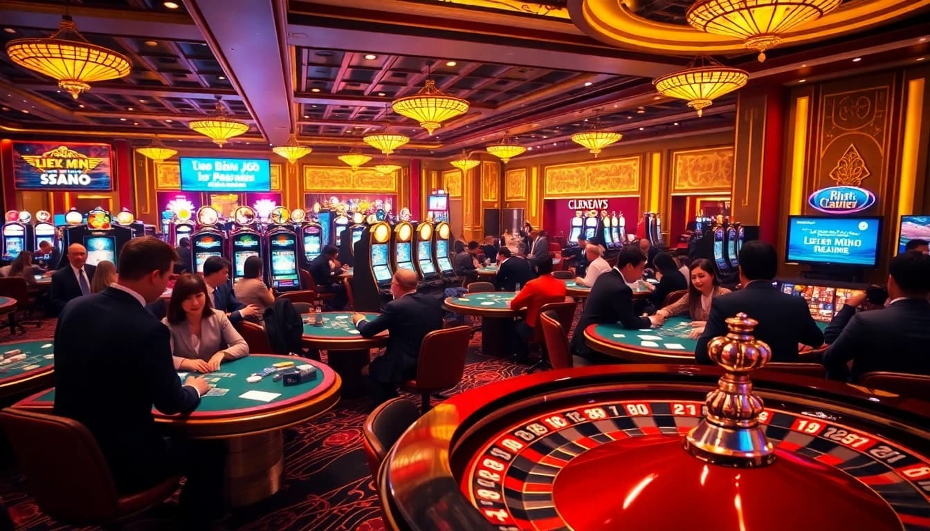 Experience the excitement at Liên minh kjc's casino with vibrant gaming tables and thrilling gameplay.