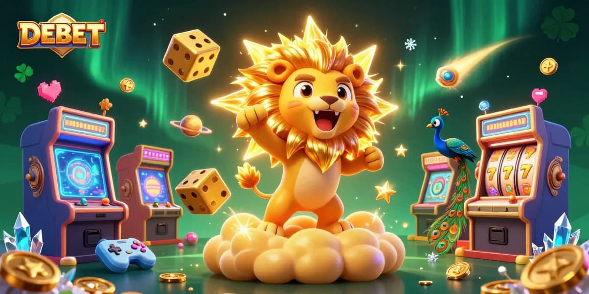 Experience winning strategies with DEBET while enjoying a vibrant 3D casino environment filled with action.