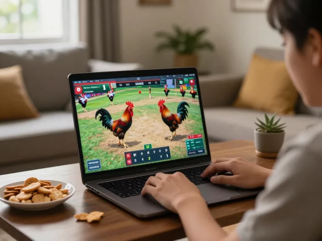 Tham gia đá gà trực tuyến philippines với phát trực tiếp trận đấu trên laptop trong một không gian ấm cúng