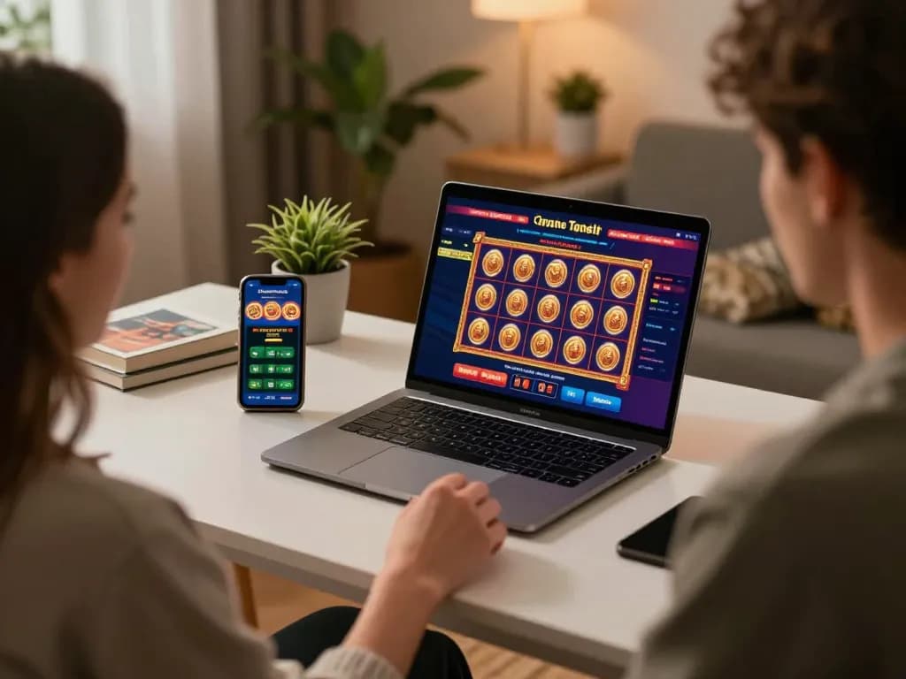 Engaging in an online gaming session at home for hay win opportunities and strategic gameplay.