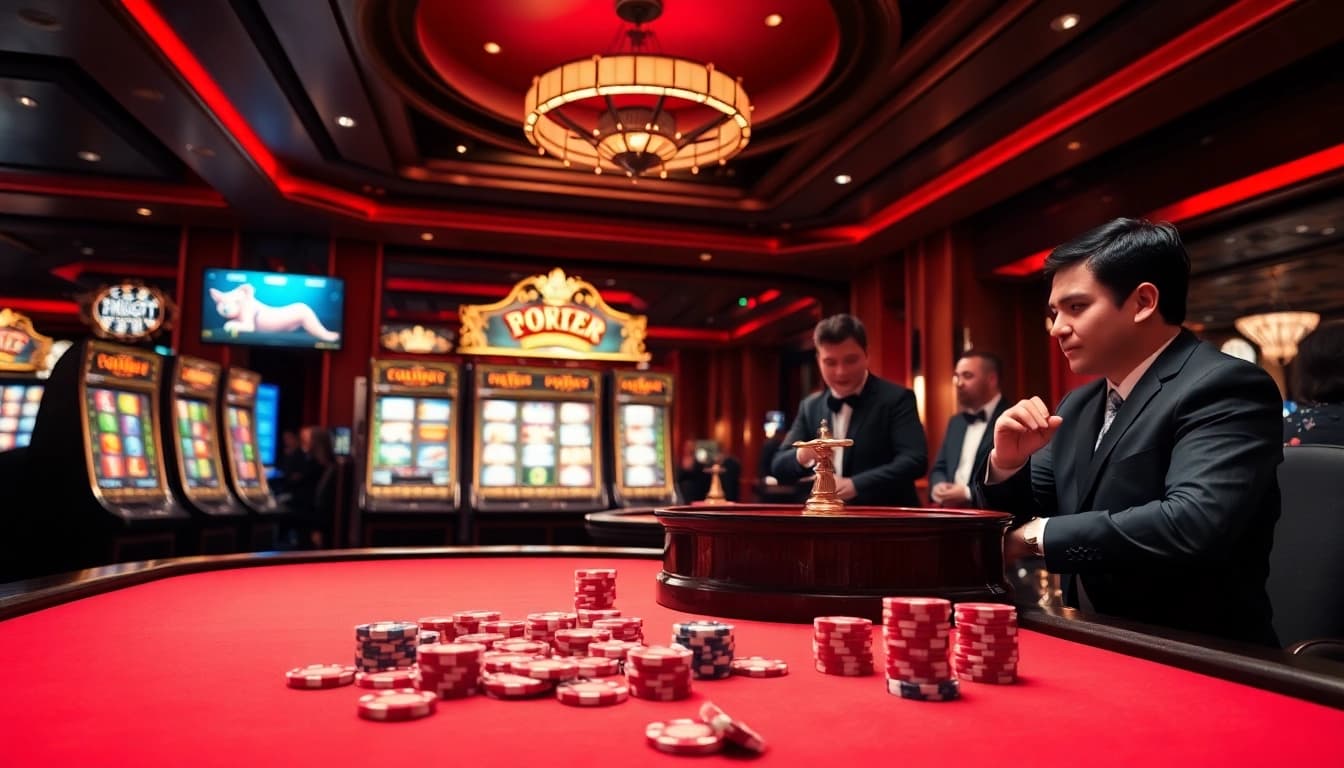 Players enjoying the ibo slot experience at a luxurious online casino setup.
