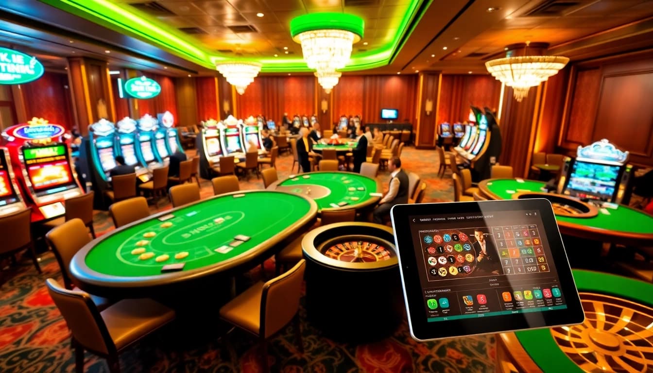 Exciting gaming action at PH222 casino with vibrant slots and professional dealers