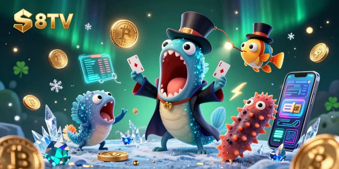 S8TV showcases thrilling card magic with unique sea creatures in a vibrant underwater casino setting.