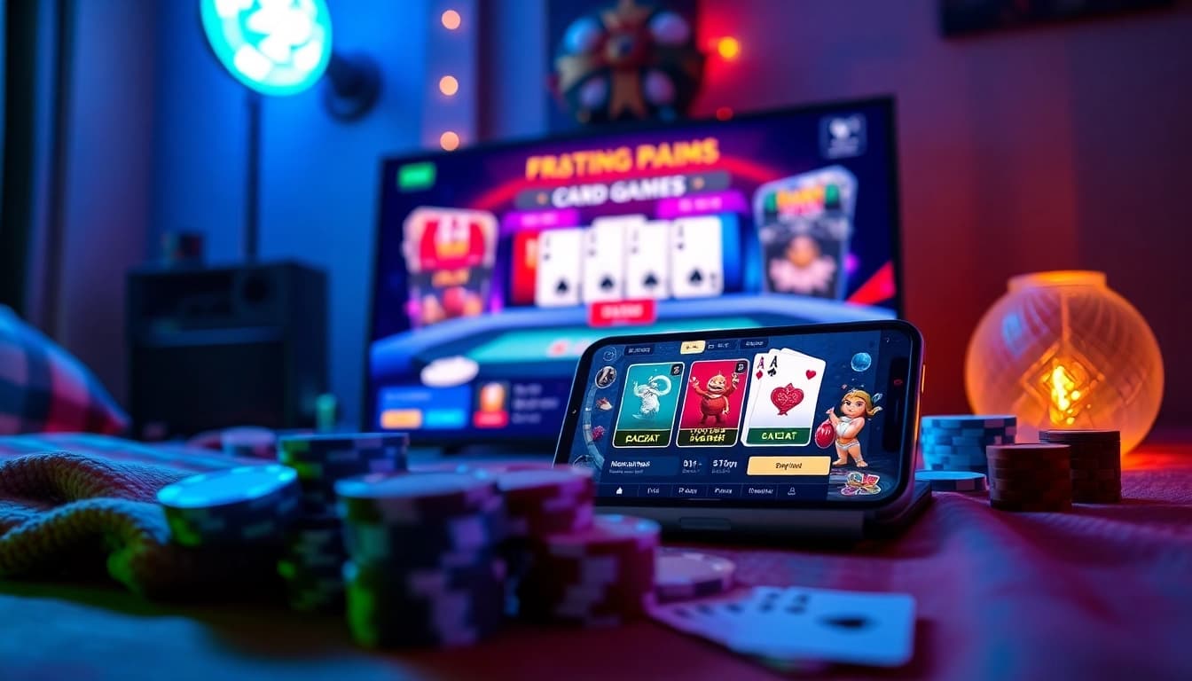 Engaging online gaming scene showcasing topgamebaidoithuong.mx, featuring cash reward card games.