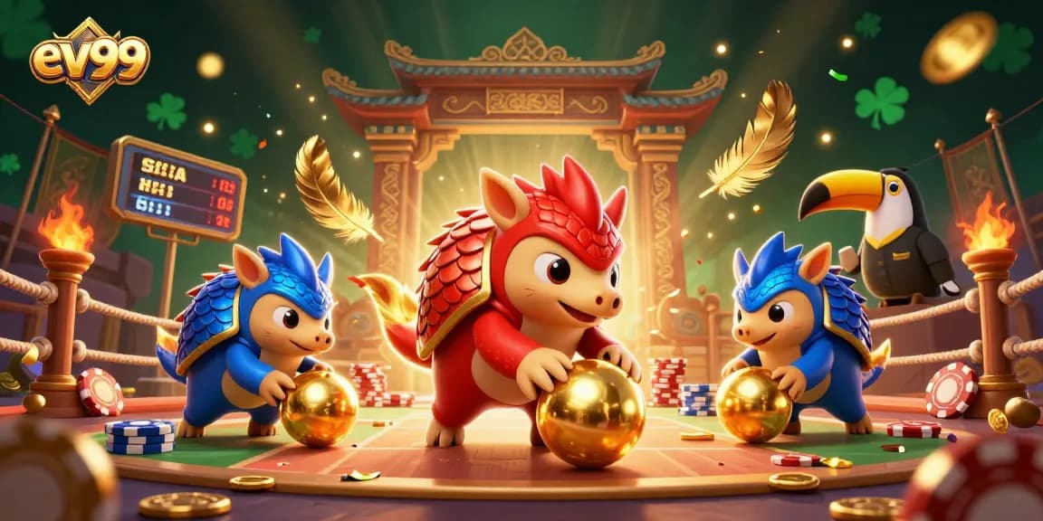 Engage in thrilling gameplay at ev99 with vibrant pangolins and a dynamic casino atmosphere.