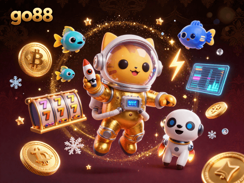 Spin to win on go88 with a vibrant 3D digital casino world full of exciting games and cryptocurrency.
