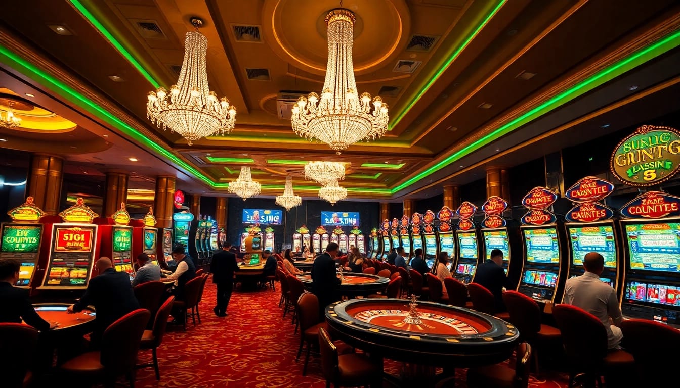 Experience the excitement of UU88 with vivid casino gaming tables and colorful poker chips.