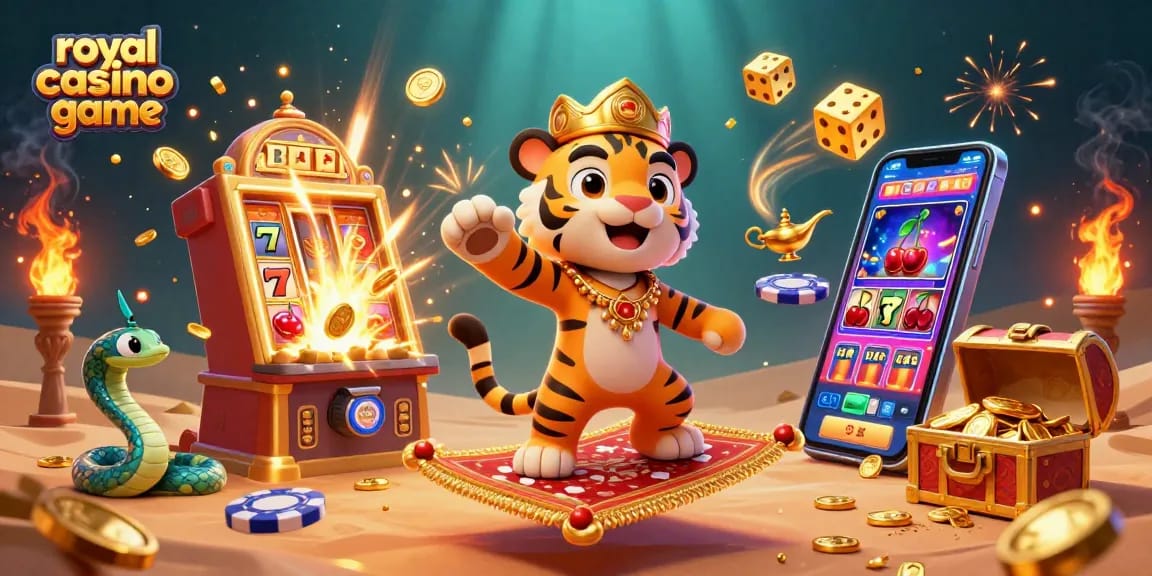 Experience thrilling gameplay with the royal casino game in a vibrant, 3D cartoon illustration.