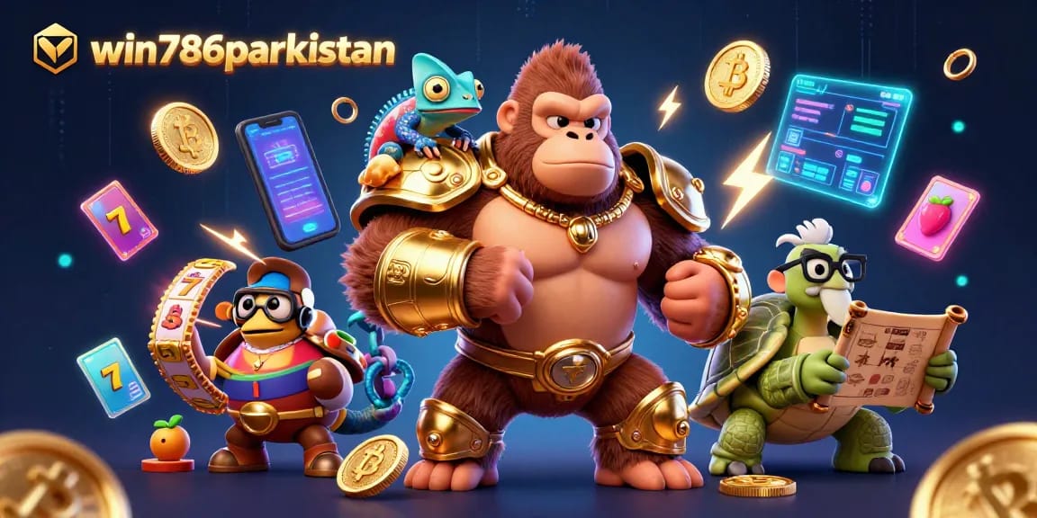 Join the thrilling world of win786parkistan with vibrant gaming elements and dynamic characters!