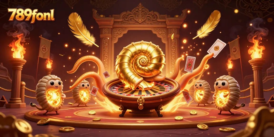 Experience thrilling gameplay with the 789fonl gaming adventure featuring an ancient giant nautilus and vibrant casino elements.
