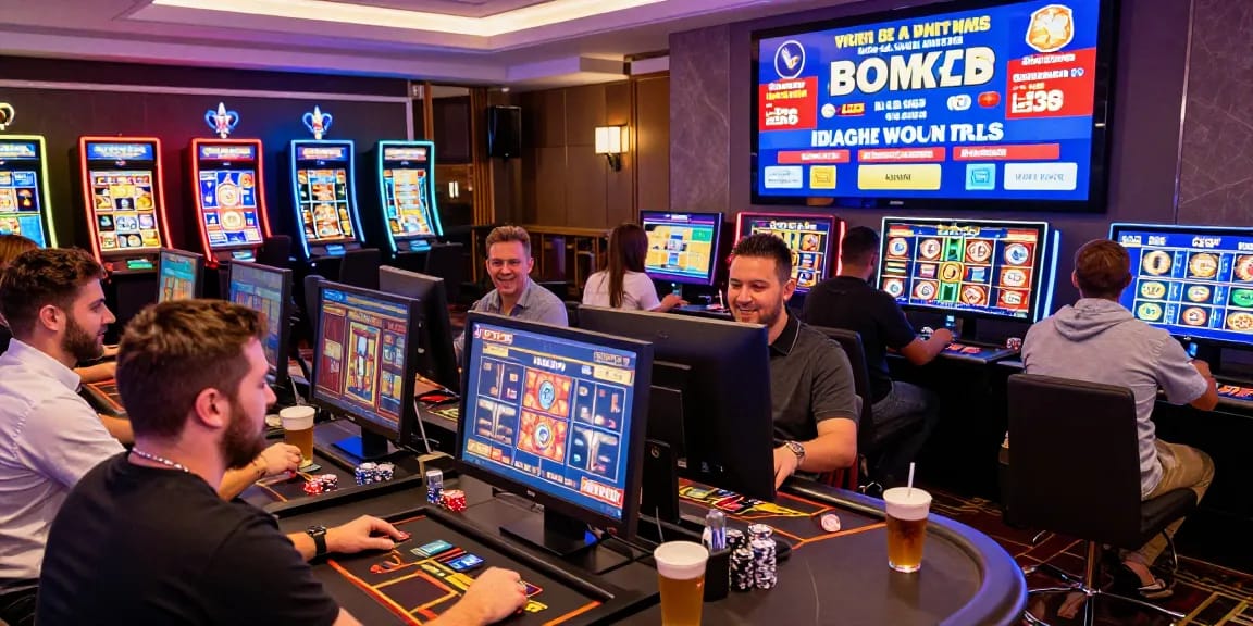 Players engaging at casinos that accept credit cards, enjoying vibrant gaming atmosphere