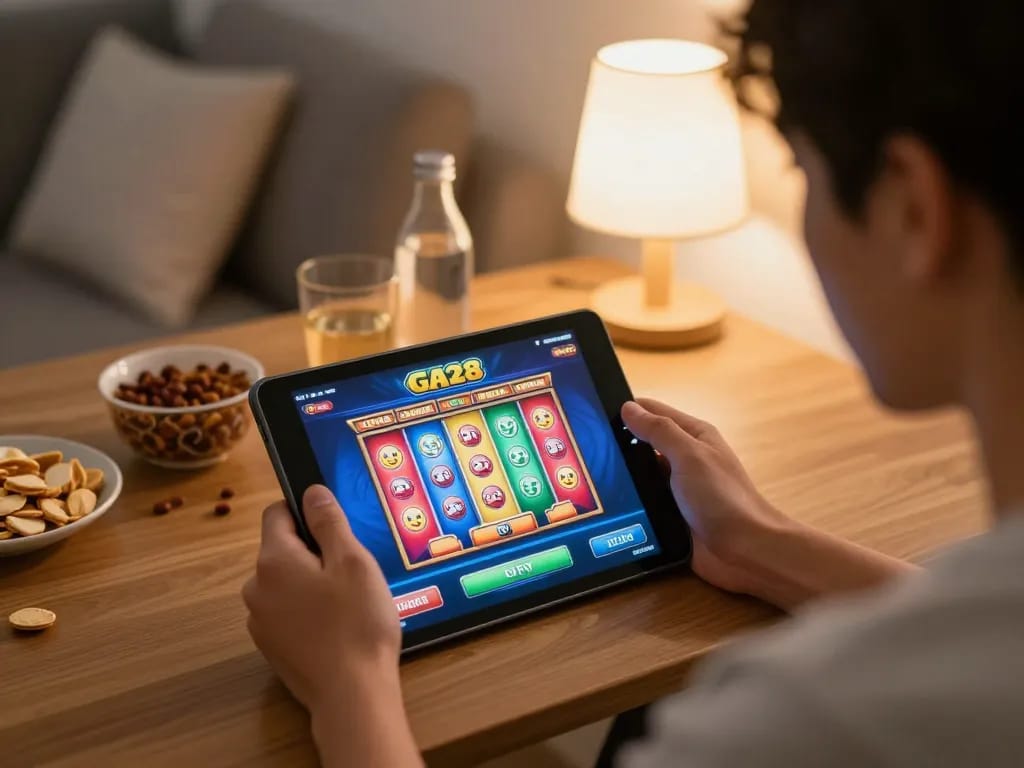 Engaging in Đăng ký Ga28 while enjoying a lively home online casino session.