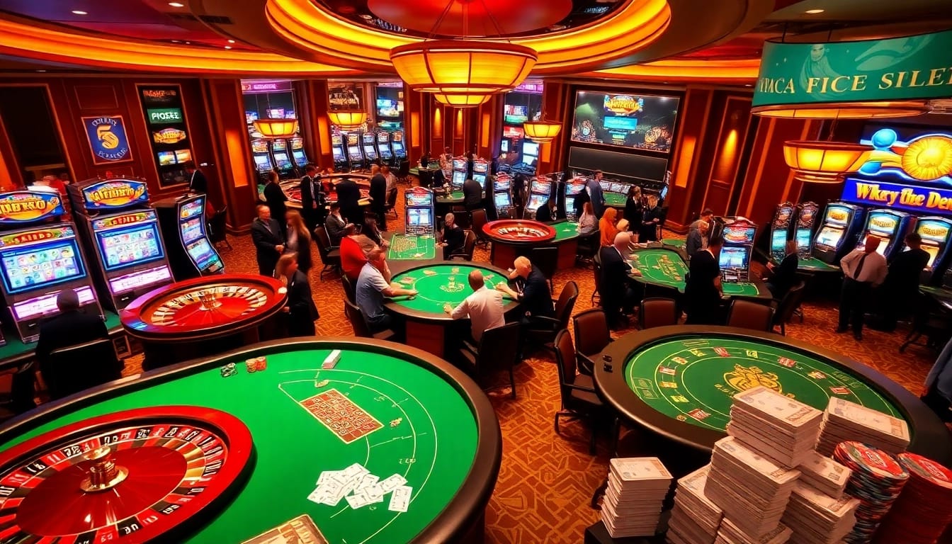 Experience thrilling gameplay at https://nk88top.com/ with vibrant casino tables and excited players.