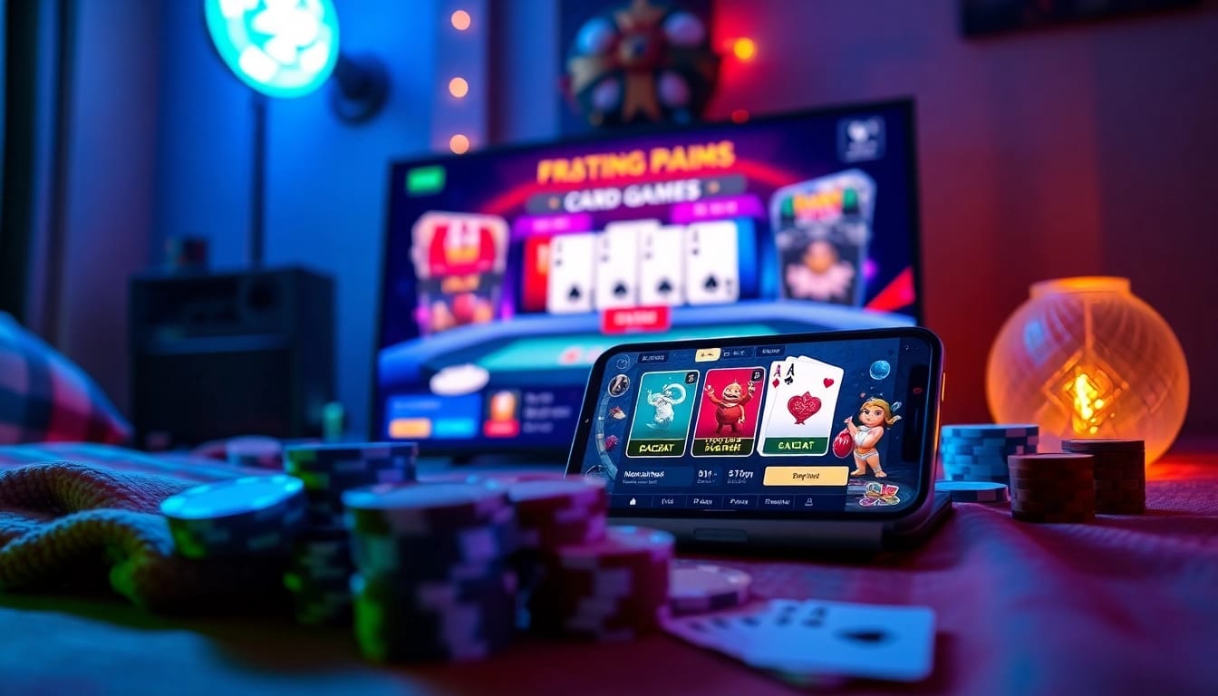Engaging online gaming scene showcasing topgamebaidoithuong.mx, featuring cash reward card games.