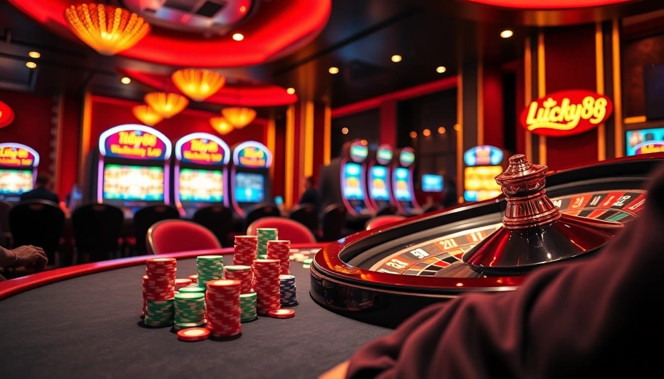 Experience the thrill of winning at lucky88 with vibrant casino tables and exciting games.