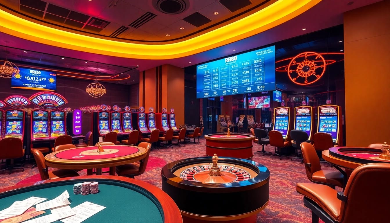 Players enjoying games at RR88's vibrant online casino with exciting graphics.
