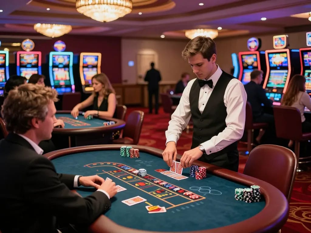 Players enjoying a thrilling game at https://max88sss.com/ featuring engaging card gameplay and vibrant casino atmosphere