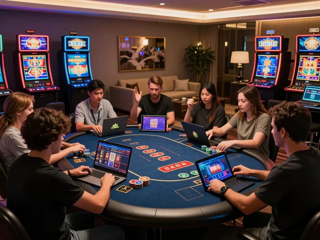 Engaging gameplay at an online casino, highlighting itwshow with players immersed in action and strategy