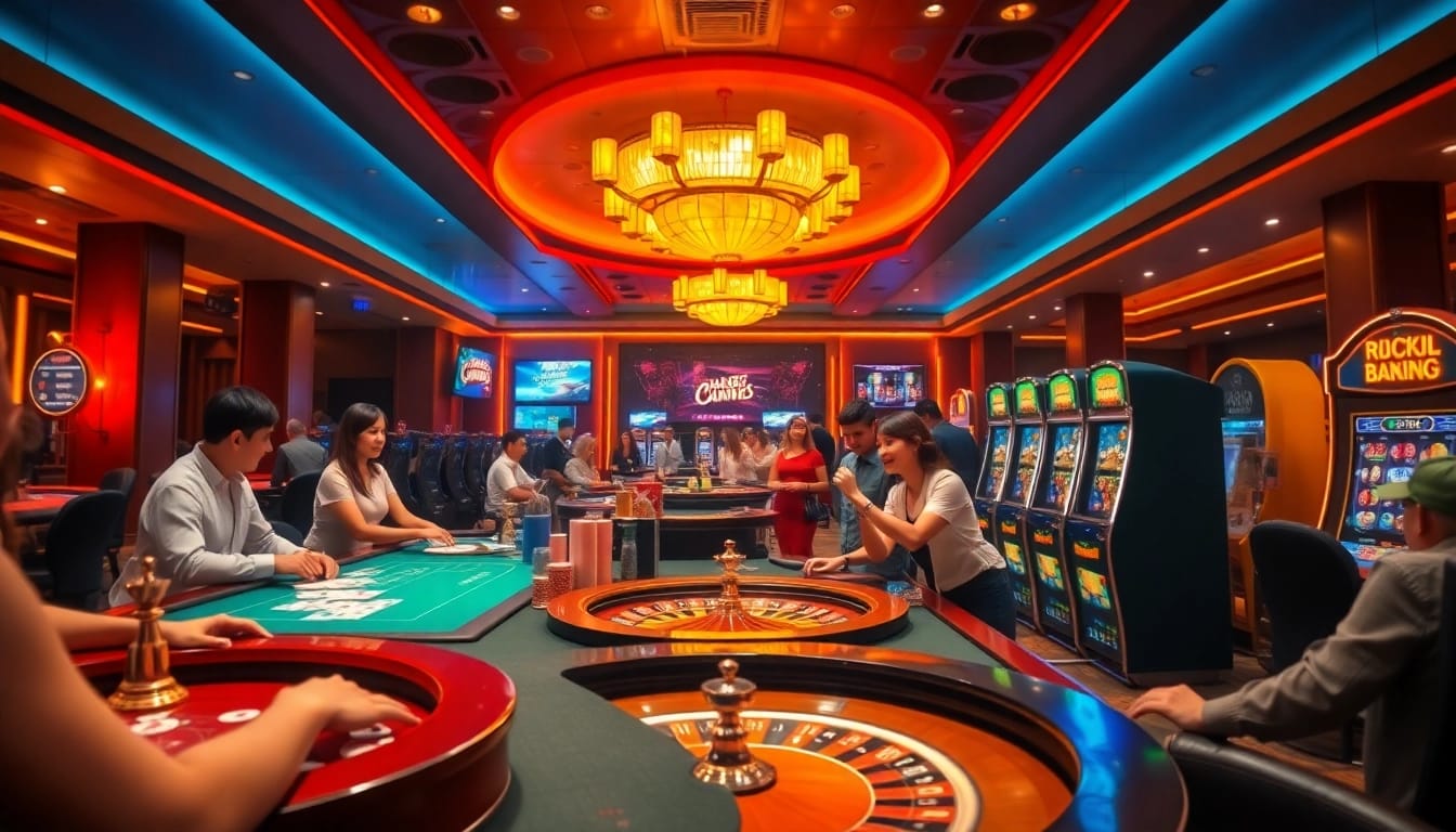 Exciting gambling experience at nhà cái kim88 with vibrant casino elements and engaging players.