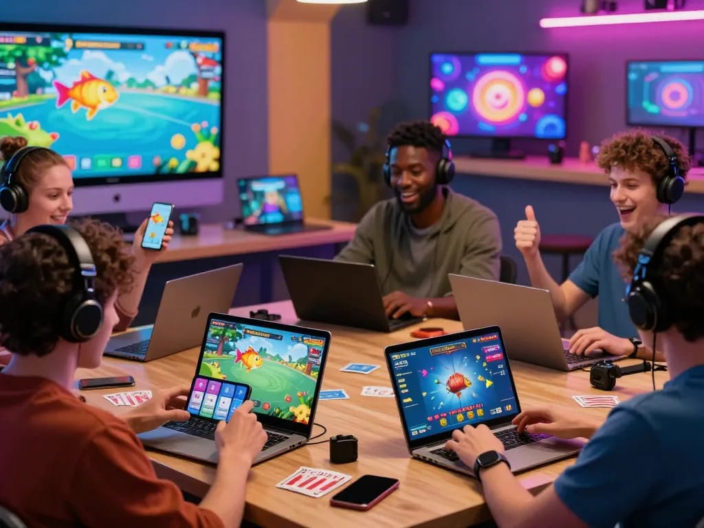 Engaged users enjoying DA 88 online games across devices in a fun environment.