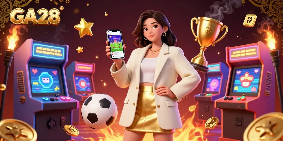 Engage with GA28 sports betting action in an ultra-detailed 3D illustration showcasing vibrant game elements.