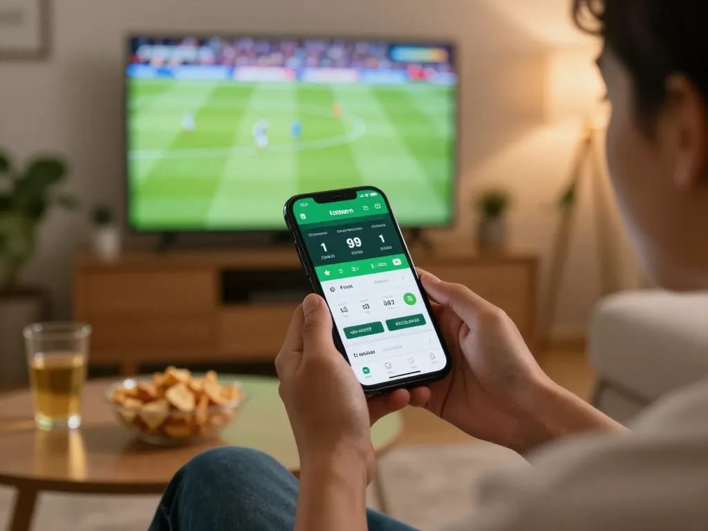 Cakhiatv user strategically placing bets while enjoying live football from home.