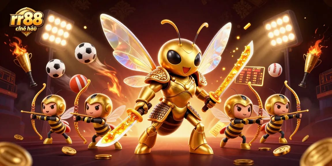 Experience rr88 chính thức with engaging gaming elements in a vibrant 3D illustration.