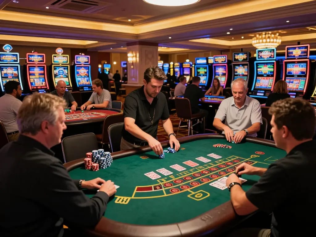 Experience thrilling gameplay at 79KING's upscale casino with vibrant tables and strategic action.