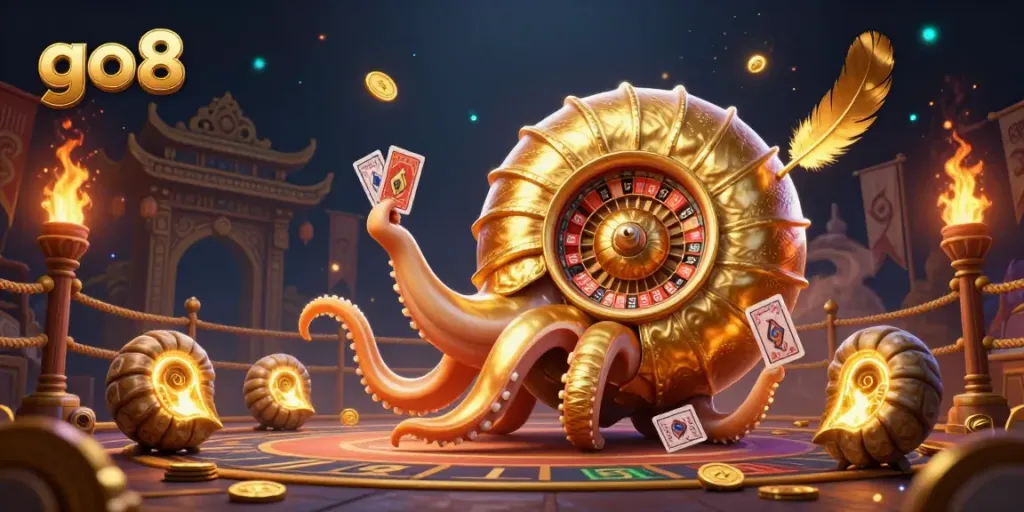 Engage with an exhilarating go8 casino experience featuring a giant nautilus roulette wheel and glowing ammonite companions.
