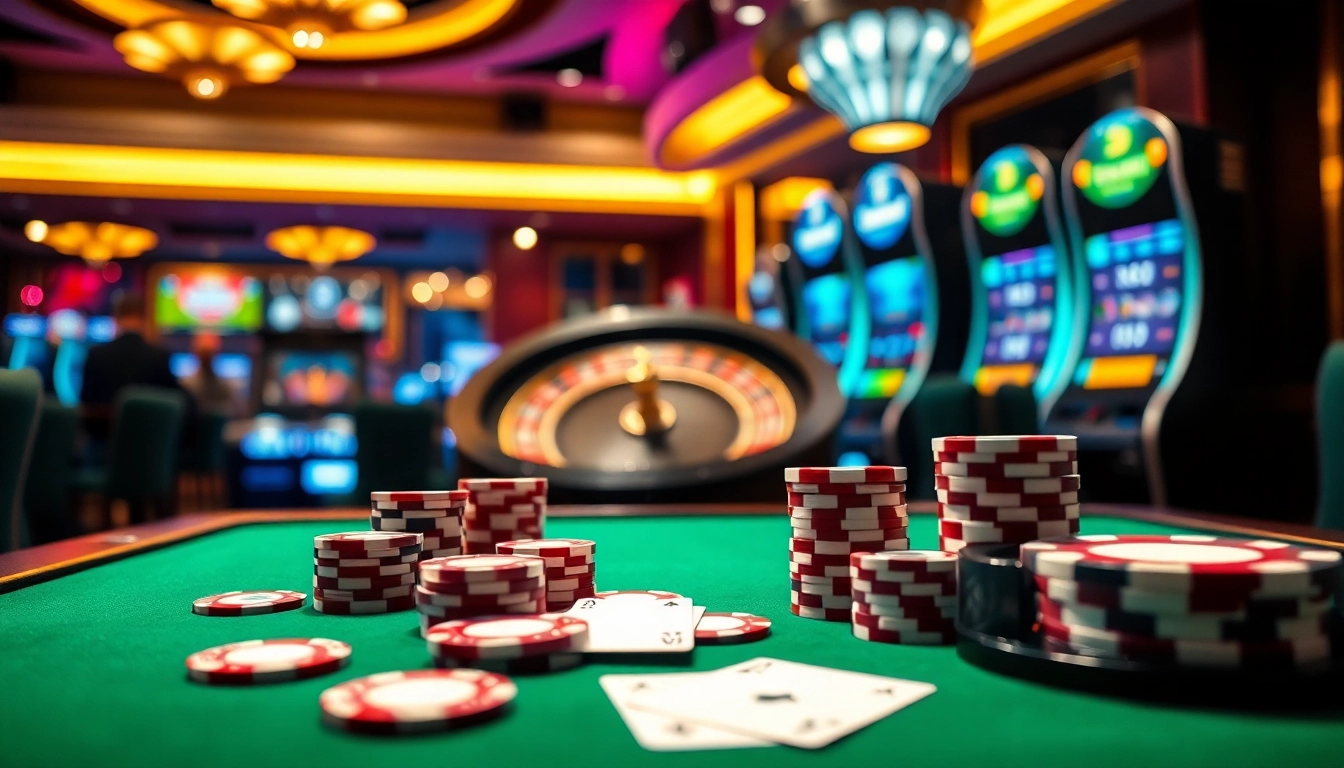 Tải App Nhà Cái 68VIP showcasing a modern online gaming experience with vibrant casino elements.