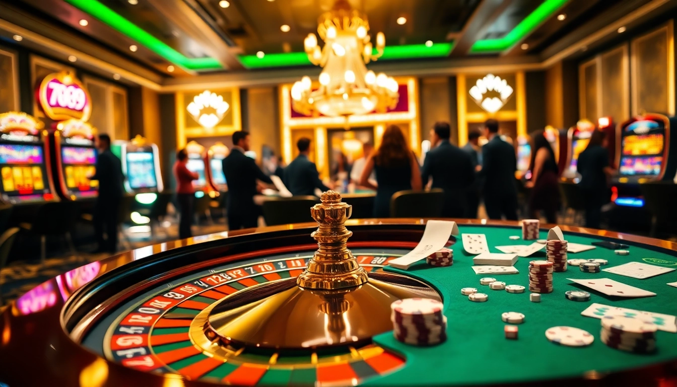 Players enjoying a thrilling game at a 789WIN casino table with exciting betting action.