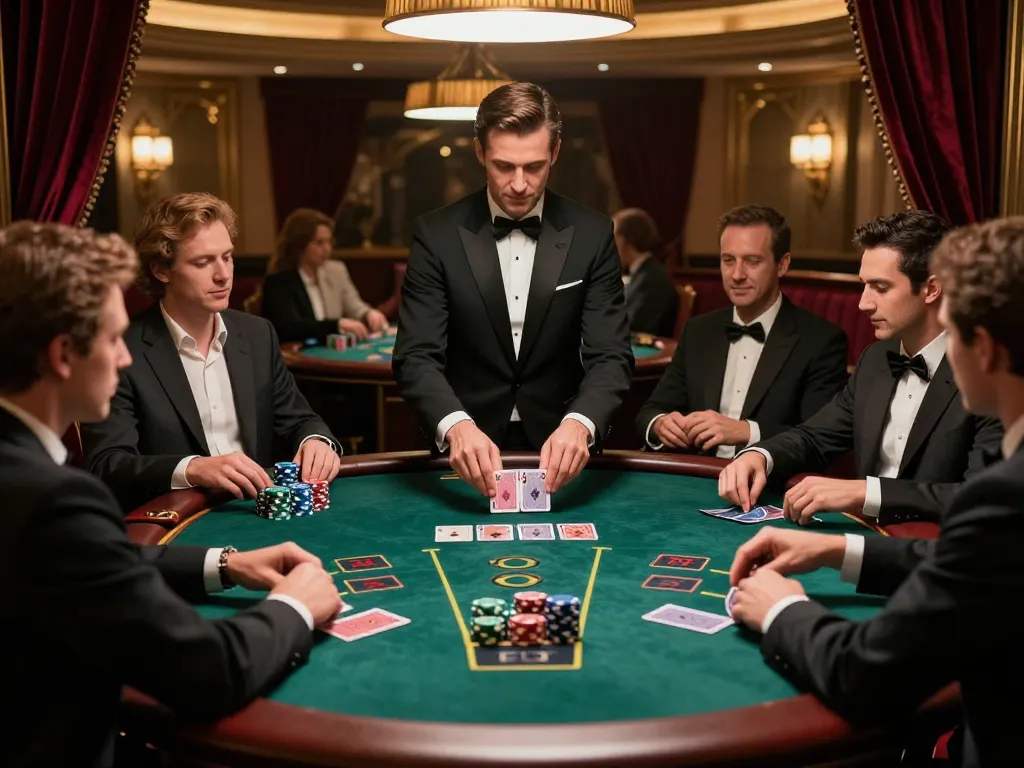 Experience the thrill of Go 88 at a high-stakes blackjack table surrounded by focused players.