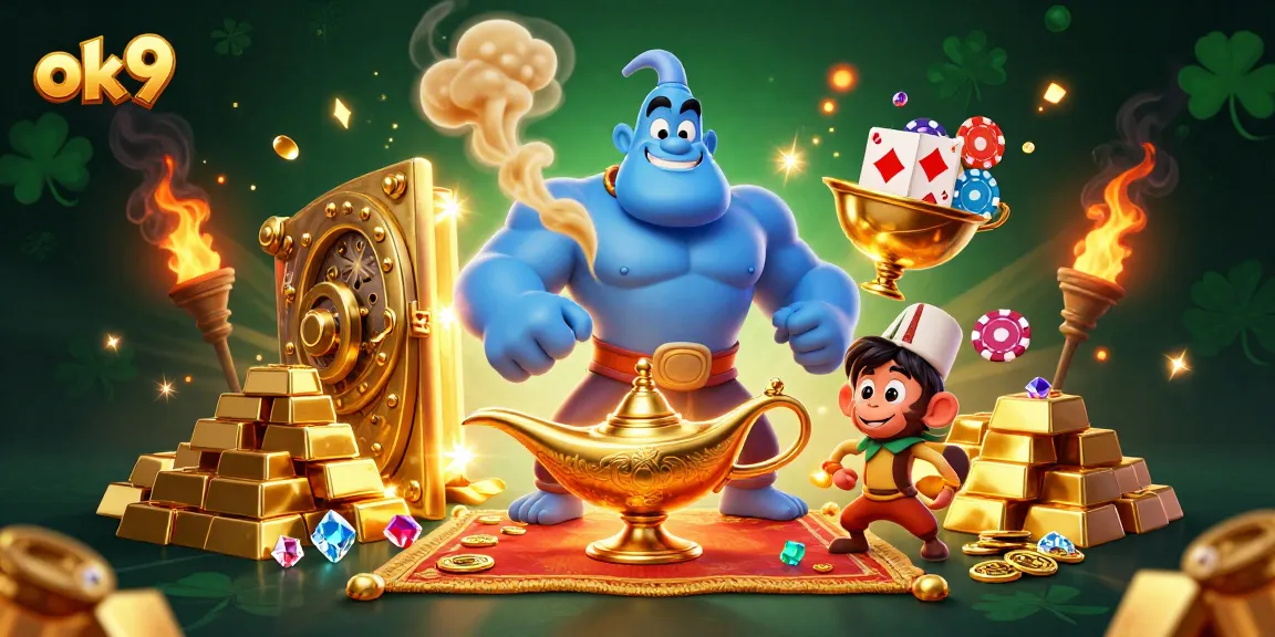 Experience the thrill of winning with ok9's immersive casino atmosphere, featuring magical elements and riches.