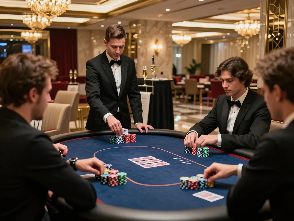 N88 players enjoying a high-stakes poker game in a luxurious casino VIP area, showcasing the elite gambling experience