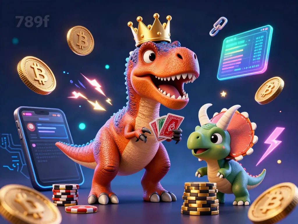Experience thrilling card games at 789f with a T-Rex dealer and charming assistants.