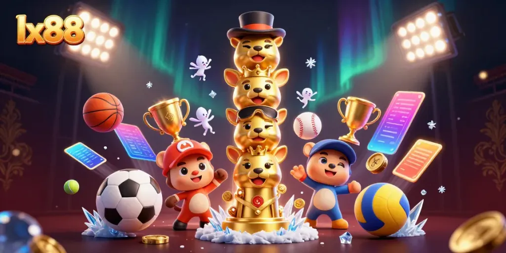 Engage in thrilling gambling with lx88's vibrant online casino featuring immersive characters and dynamic sports elements.