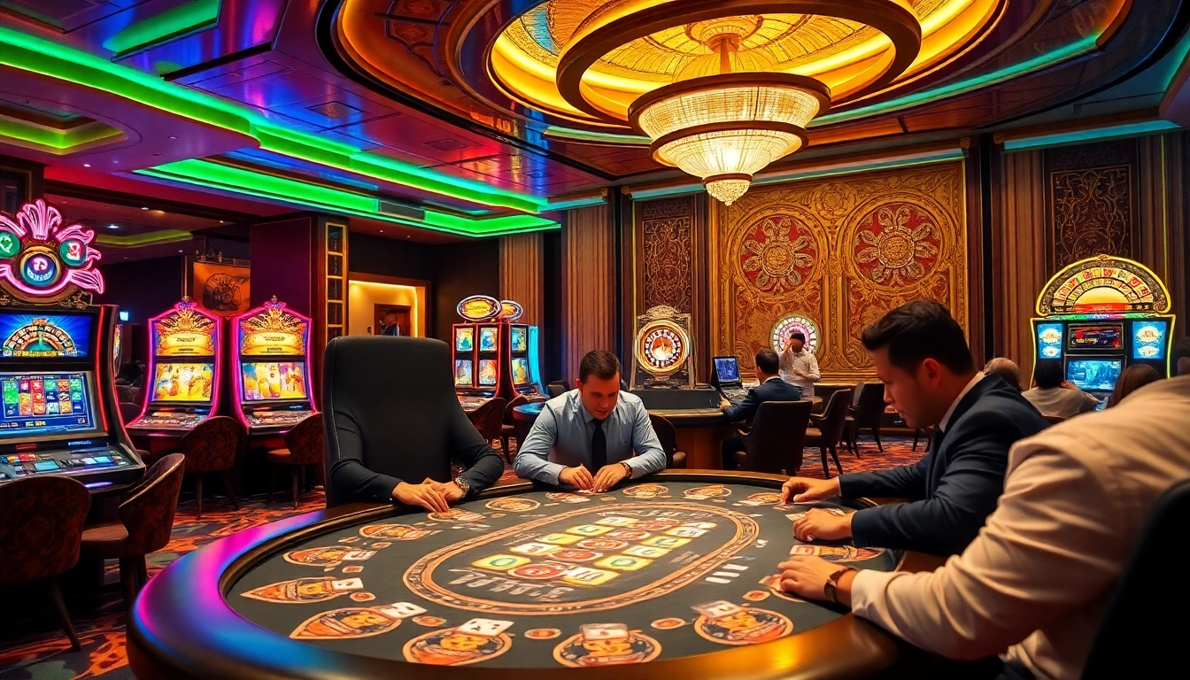 Experience the thrill of go88 in a luxury casino atmosphere with poker and roulette.