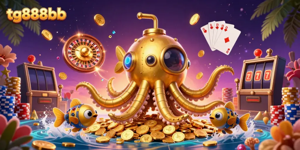 Experience the thrill of tg888bb casino games with dynamic gold and gem illustrations.