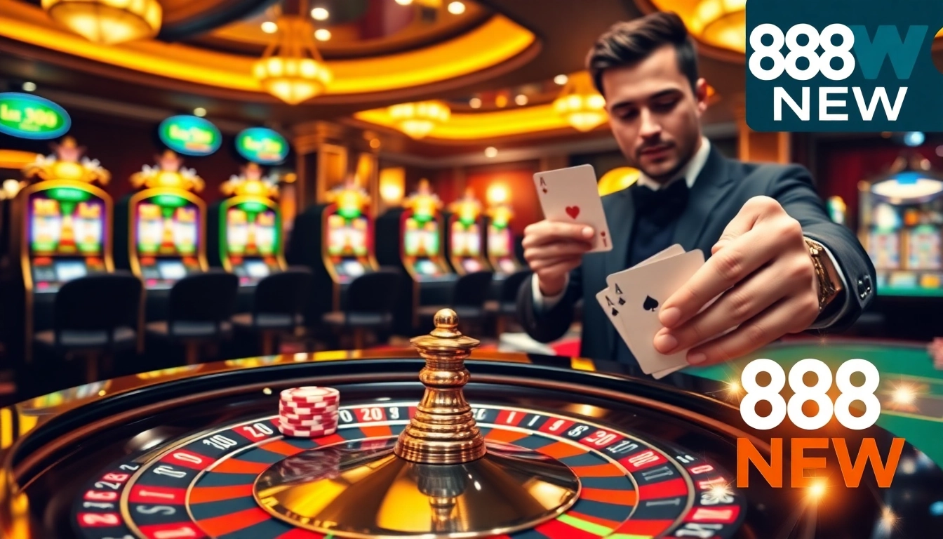 Experience premium gaming excitement at 888NEW with vibrant casino table elements.