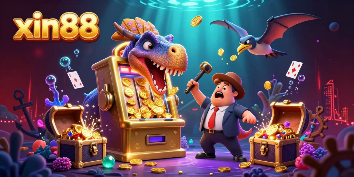 Watch xin88 players win big as a pachycephalosaurus hits a golden slot machine for a jackpot.