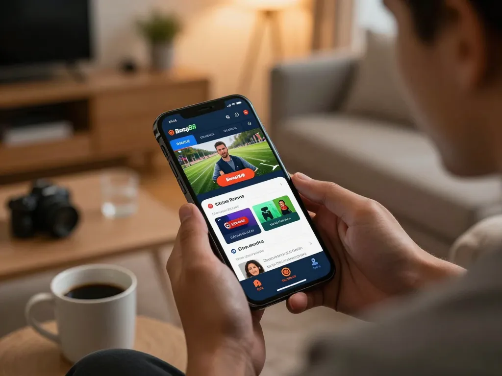 Bong88 user betting on smartphone with live sports odds displayed, showing strategic gameplay.