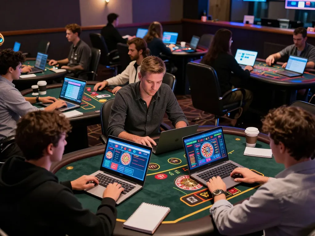 lu88 players strategize during live dealer games in a vibrant online casino room