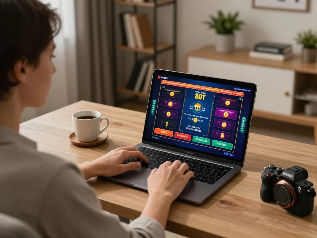 Login Sky88 while enjoying online gaming in a cozy home office setting
