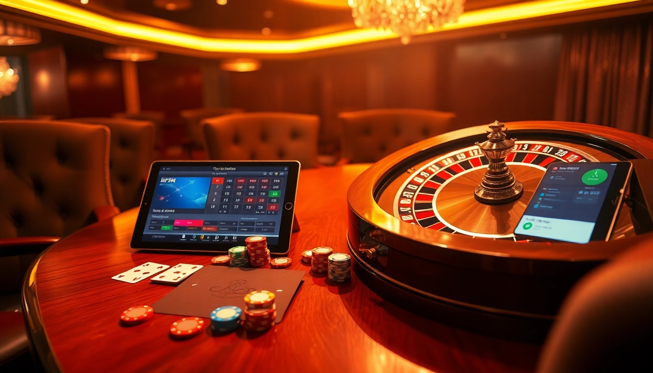 Engaging scene of a casino table with cards and chips highlighting ty le keo nha cai excitement.